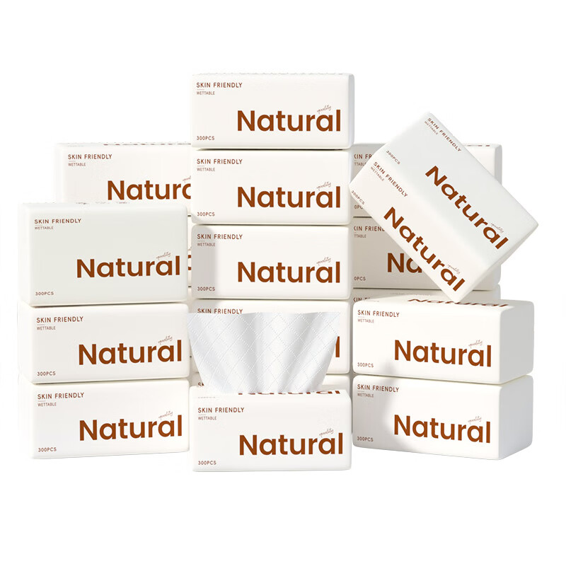 Half-curved log natural paper 5-layer thickened 30 packs of household napkins, facial tissues, toilet paper, toilet paper, whole box batch