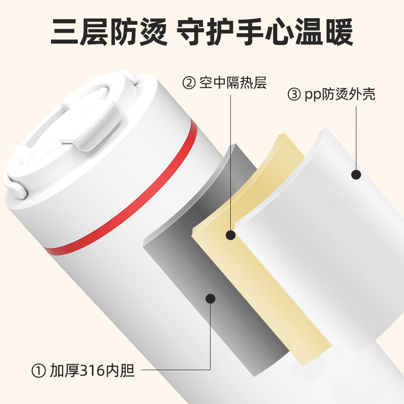 BabyStar long-distance travel portable kettle boiling cup thermostatic cup electric hot water cup hot water thermos cup when going out to prepare milk