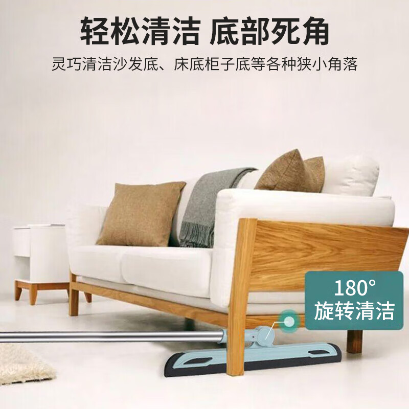 Kelibang Broom and Dustpan Set Factory Workshop Floor Cleaning Tools Outdoor Thickened and Durable Floor and Courtyard Sweeping Broom and Scraper Sky Blue Three-piece Set KB1135