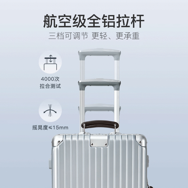 NetEase carefully selects Xiaojingang aluminum frame suitcase PC large capacity trolley case universal wheels business boarding case suitcase sturdy and wear-resistant C model 2.0 glossy model - classic black 28 inches widened and expanded by 12% to 11L, suitable for travel for more than 7 days