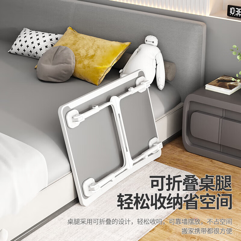 Xiaojiangcai bed can lift small table dormitory folding computer table study desk bay window student lazy table board gray