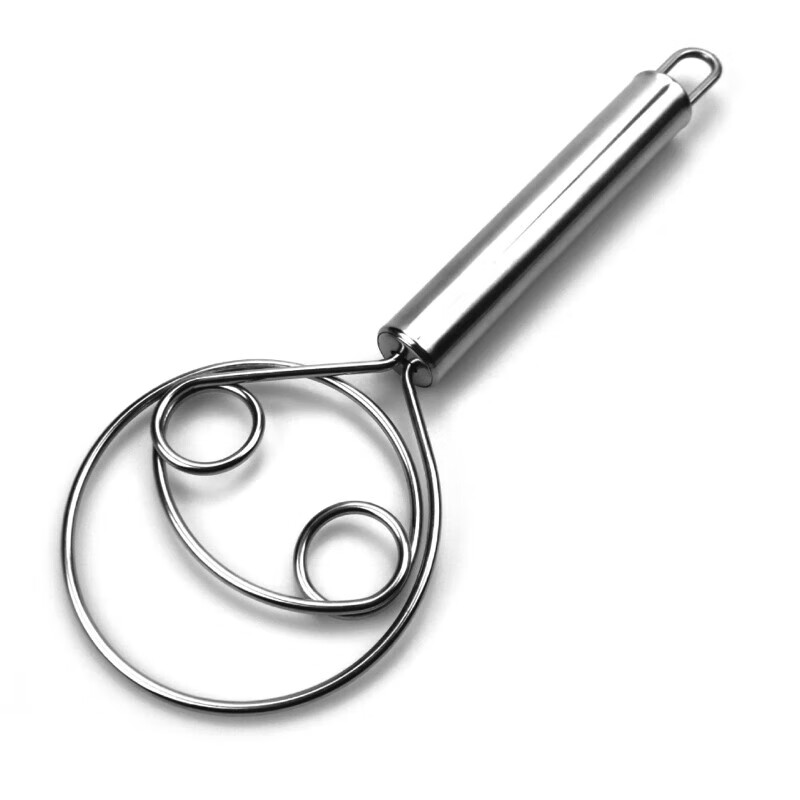 Stainless steel flour mixer double-eye coil egg beater manual dough mixer baking tool mixer