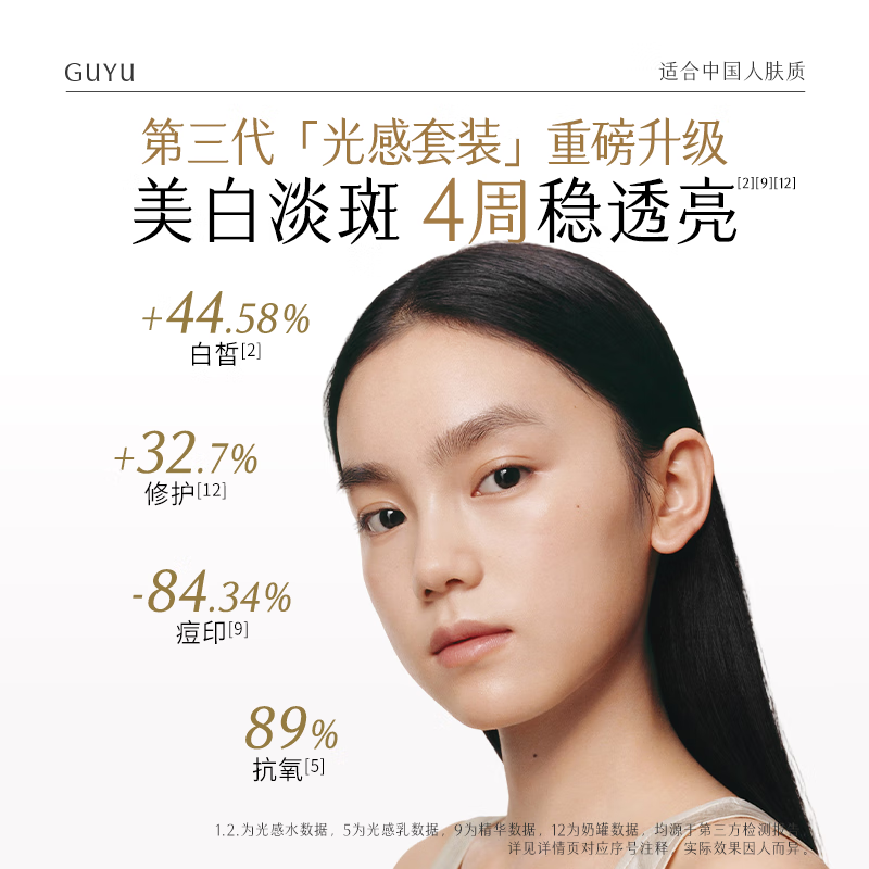 Guyu third generation light whitening lotion set brightening blemish repair hydrating cosmetics birthday gift for women