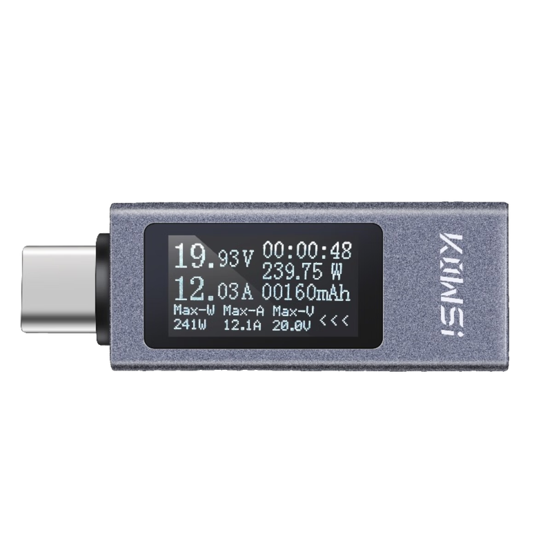 XMSJ Kovis typec mobile phone charging tester supports 12A high current PD DC voltmeter power meter color screen model 2302C