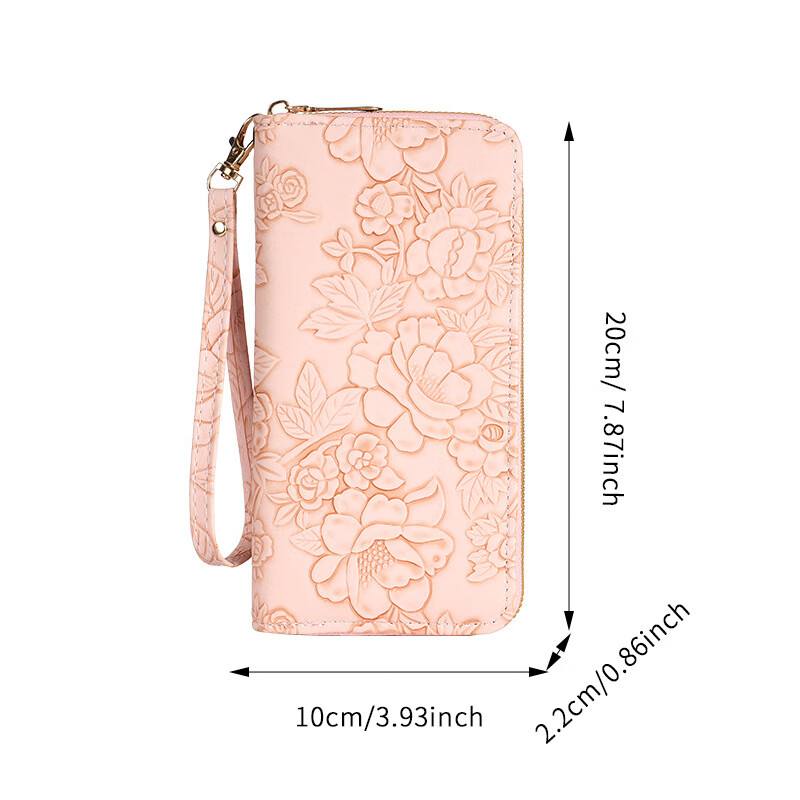 Chajin 2024 New Wallet Women's Long Korean Style Fashion Handheld Coin Purse Zipper Multifunctional Women's Mobile Phone Bag Black
