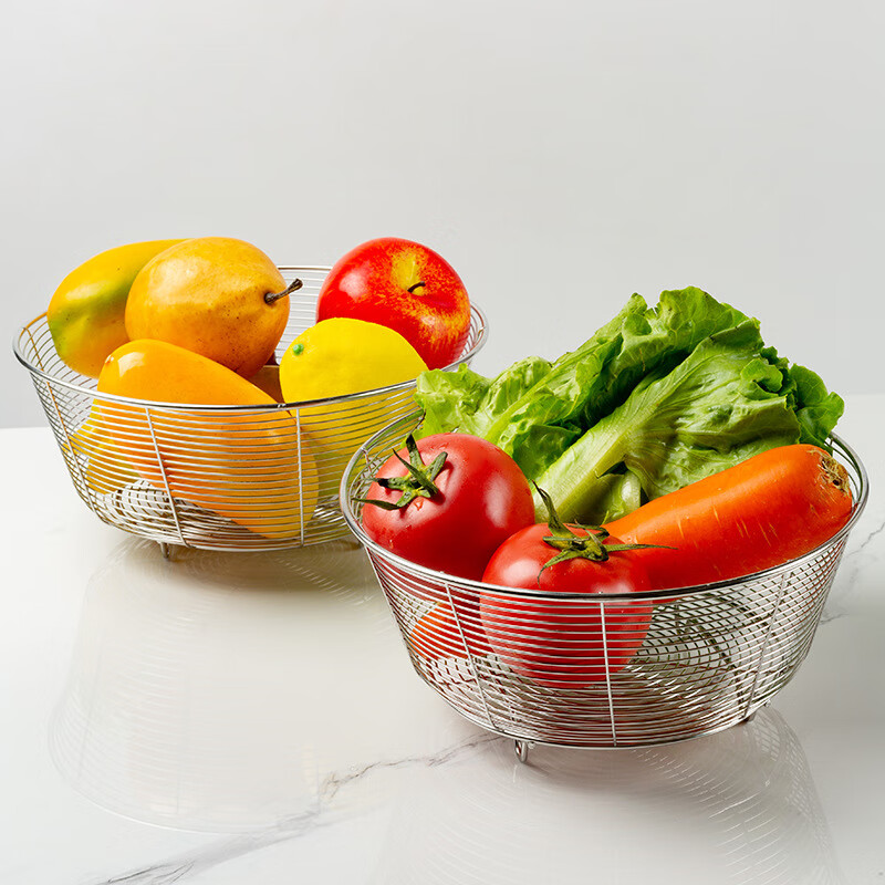 Meal General Vegetable Wash Basket Drain Basket Household Large Capacity Stainless Steel Sink Dish Basin Kitchen Fruit Basket Sink Drainage Net