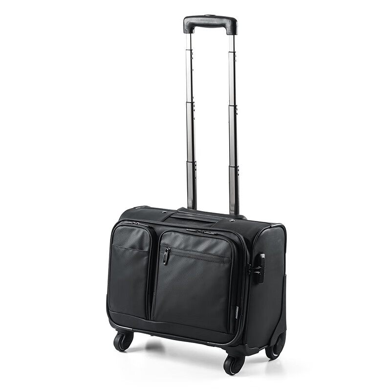 SANWA water-repellent trolley case code lock trolley bag 4-wheel business travel carry-on suitcase small short-term travel suitcase black 20 inches 38 liters large capacity organ page storage bag