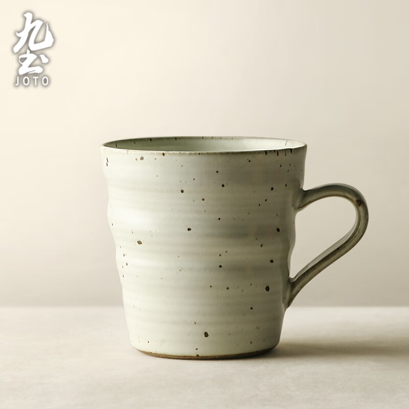Jiutu Japanese-style handmade coarse pottery coffee cup hand-brewed retro mug simple household water cup creative couple cup kiln whitening