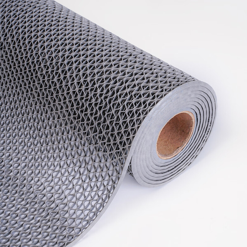 Haoskop hollow anti-slip floor mat 0.9m*1m*4.5mm thick gray bathroom toilet kitchen drainage anti-slip wear-resistant mud scraping outdoor S-type PVC floor mat can be cut