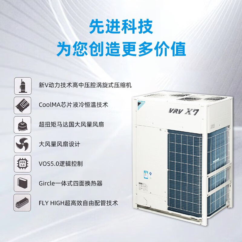 Daikin Central Air Conditioning Multi-split DC Frequency Heating and Cooling Level One Energy Efficiency VRV Series RUXYQ22B-22P Host Second-hand 90% New Commercial Home One to Nine One to Ten RUXYQ22B-22P Host