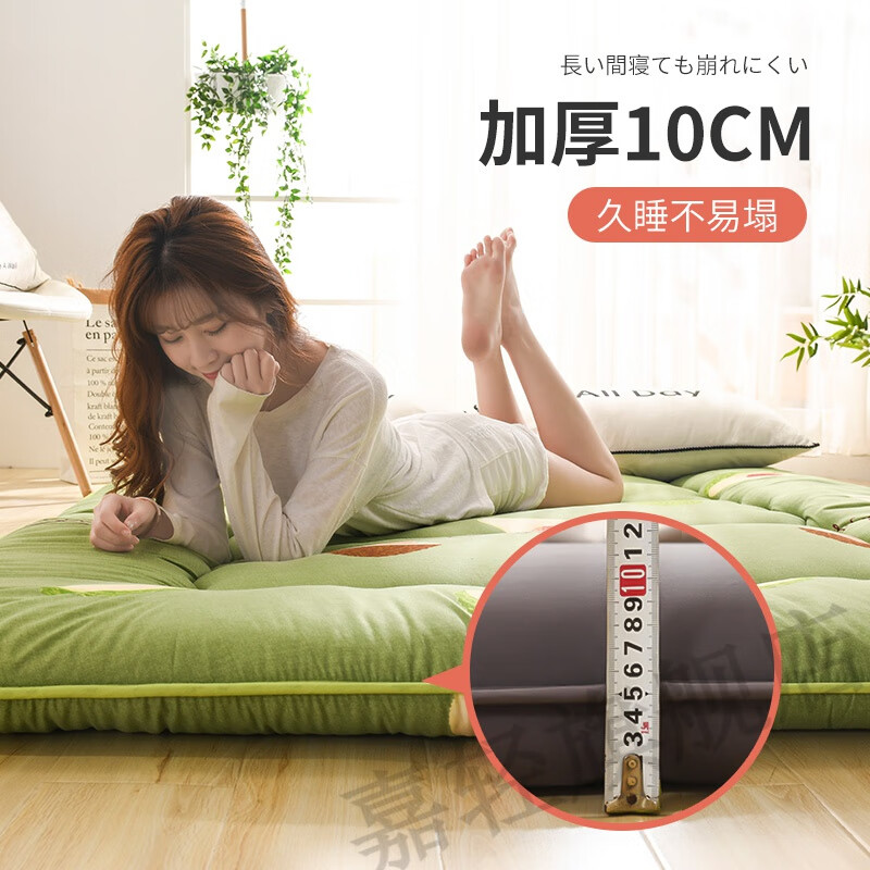 Jiaqing Japanese-style tatami mattress Japanese-style tatami mattress soft cushion household folding lazy floor mat artifact moisture-proof brand (thickness about 10cm) single bed 120*190cm