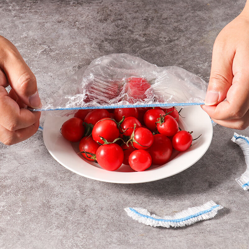 Baiji disposable cling film sleeves, colorful 500 food-grade cling film sleeves, leftover food elastic self-sealing cling bags