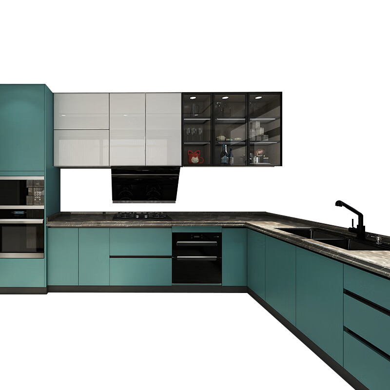 Kezitu customized Hong Kong solid wood cabinets integrated kitchen cabinets marble stove slate kitchen cabinets quartz stone countertops custom earnest money 1 meter