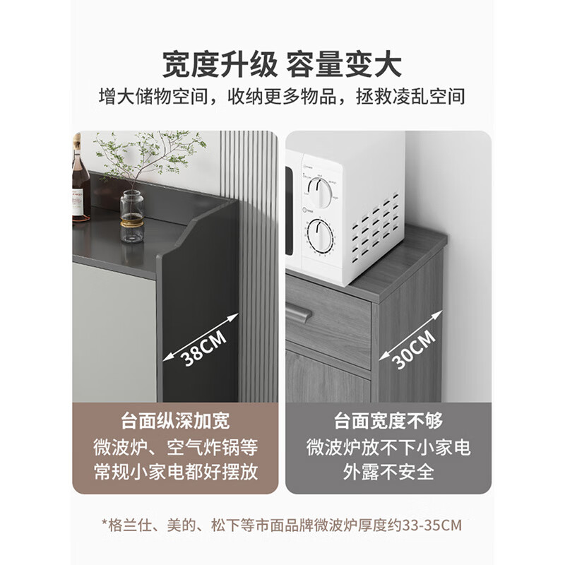 Yijiamu light luxury sideboard cupboard living room wall storage cabinet multi-functional storage cabinet modern simple tea cabinet wine cabinet classic three doors and three drawers 120*38*80CM self-assemble