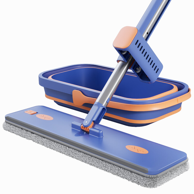 Sorbonne flat mop 42cm6 cloth household one mop, hand-wash free 2025 mopping artifact with bucket set of mop mop