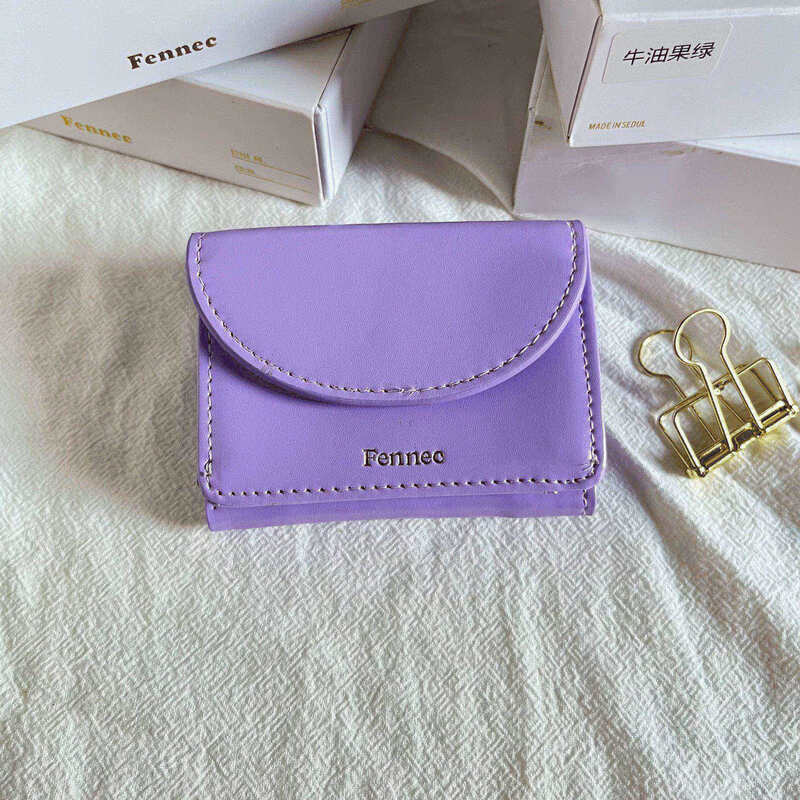 Kangaroo (KANGAROO) card holder women's 2025 Chinese Valentine's Day fennec Korean card holder wallet one-piece genuine leather niche coin purse compact wallet burgundy