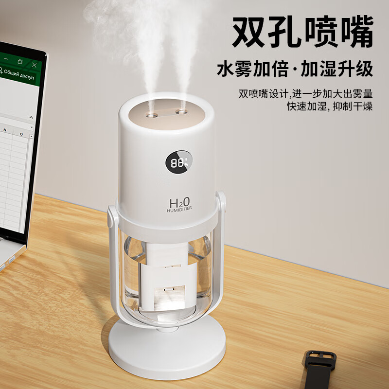 HANASS Desktop Humidifier Small Light Sound Humidification Add Water USB Charging Portable Car Humidification WT35