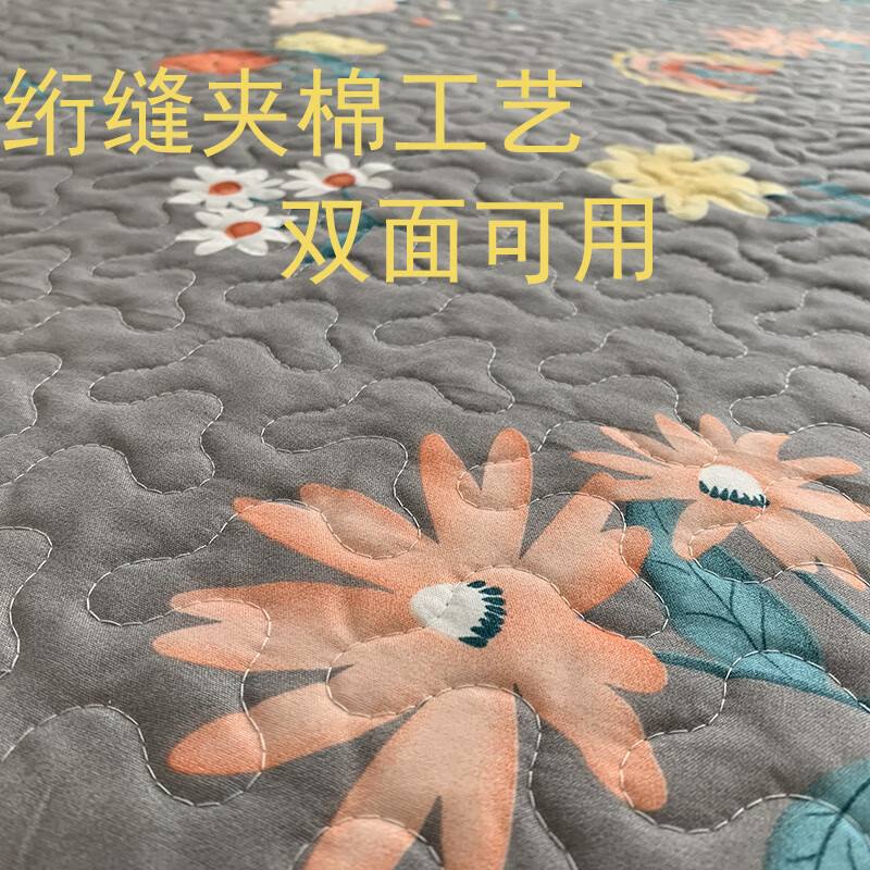 RSRDDY bed cover single piece double-sided quilted thick sheet large size kang bed mat quilt tatami student dormitory quilted pink blue full of love 180*220