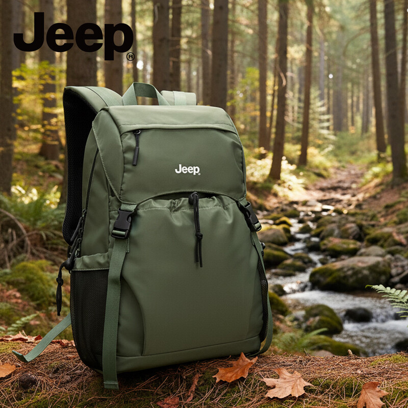 JEEP Backpack Lightweight Large Capacity Backpack Backpack Men's and Women's Outdoor Sports Travel Bag