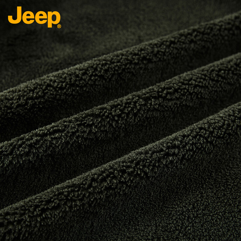 JEEP Men's Hooded Stand Collar New Cotton Clothes Autumn and Winter Versatile Plus Velvet Thickened Casual Loose Retro Handsome Commuting Jacket