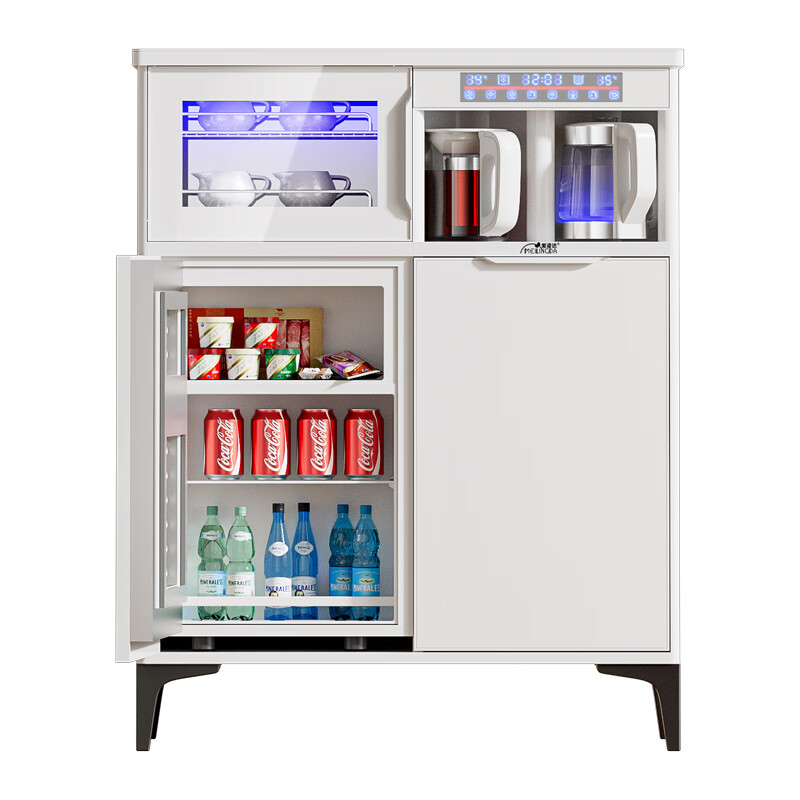 Melinda's new home and commercial multifunctional intelligent solid wood tea bar machine fully automatic water filling vertical water dispenser refrigerator refrigeration freezing living room tea water all-in-one milk bottle sterilization cabinet solid wood 615 elegant white (refrigerator refrigeration freezing + disinfection cabinet)