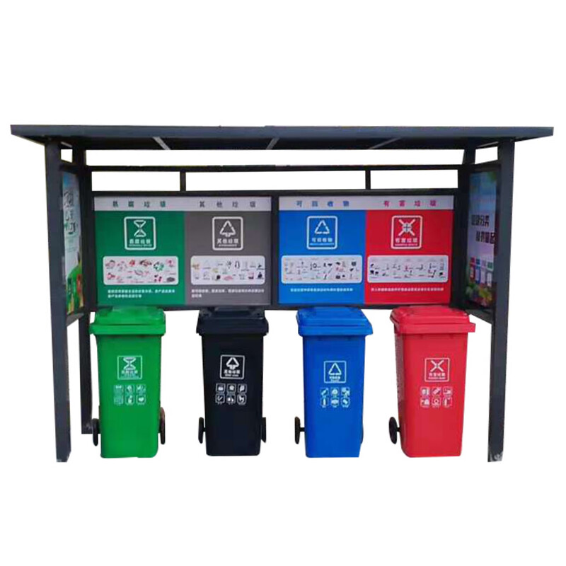 Wen Yijia Customized Garbage Sorting Kiosk Customized Antique Garbage Sorting Collection Kiosk Garbage Sorting and Recycling Station Publicity Board Manufacturer Style 1 (excluding trash cans)
