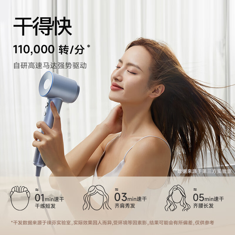 Laifen high-speed hair dryer, quick-drying household hair dryer, negative ion hair care high-power hair dryer, New Year gift, national subsidy, LF03 flash silver