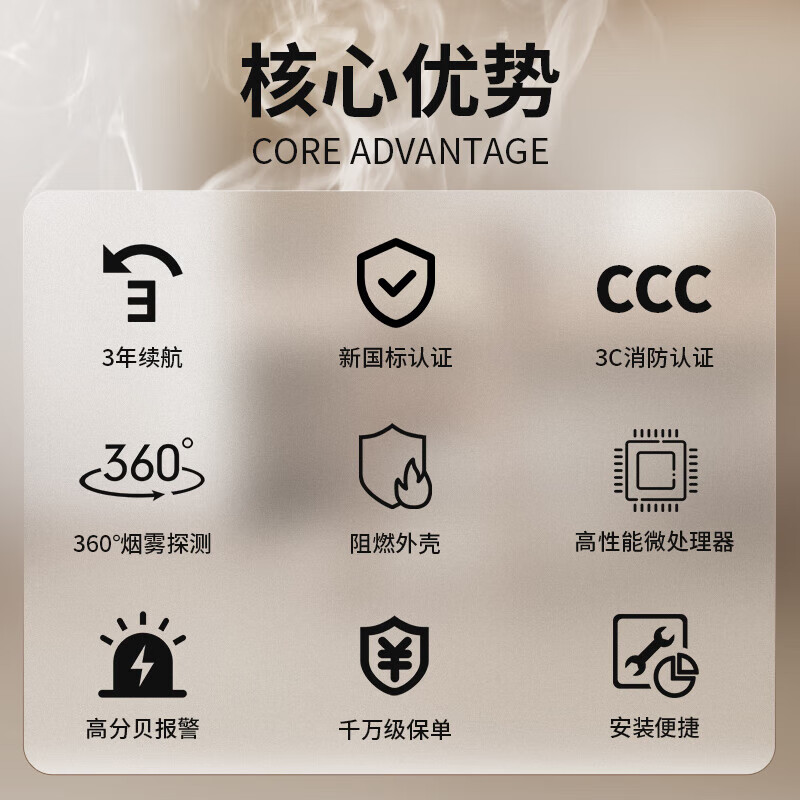 HIKVISION Hikvision smoke alarm household smoke detector fire alarm smoke alarm detector school restaurant hotel office building commercial 3-year model NP-Y2-S