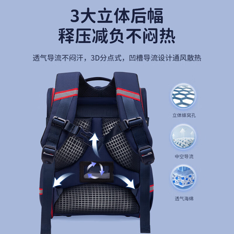 Golf (GOLF) schoolbag primary school boys and girls large-capacity children's schoolbag 1-3 grade multi-pocket backpack decompression