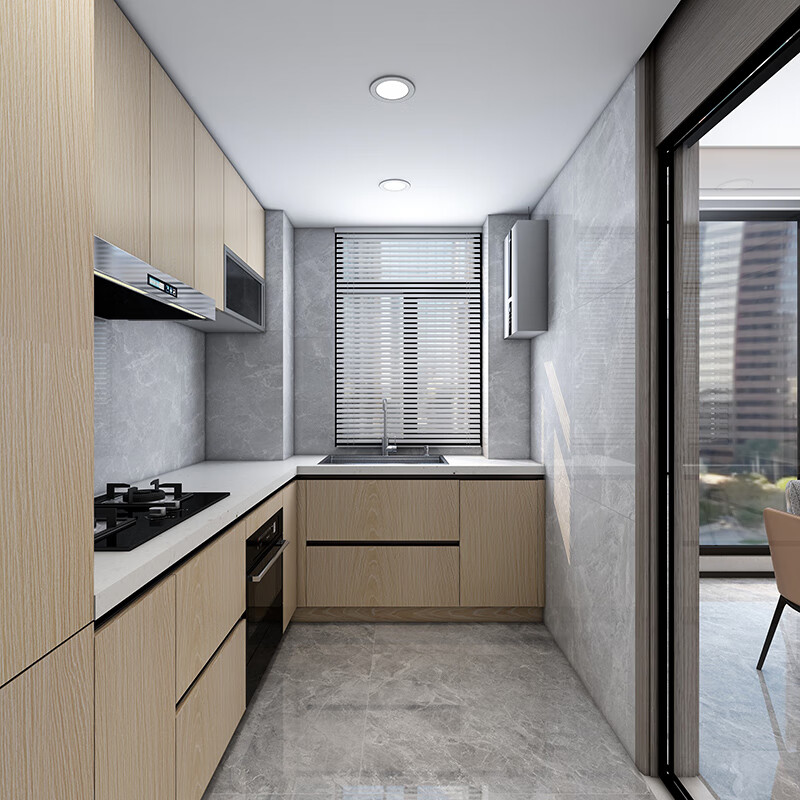 Kezitu customized Hong Kong solid wood cabinets integrated kitchen cabinets marble stove slate kitchen cabinets quartz stone countertops custom earnest money 1 meter