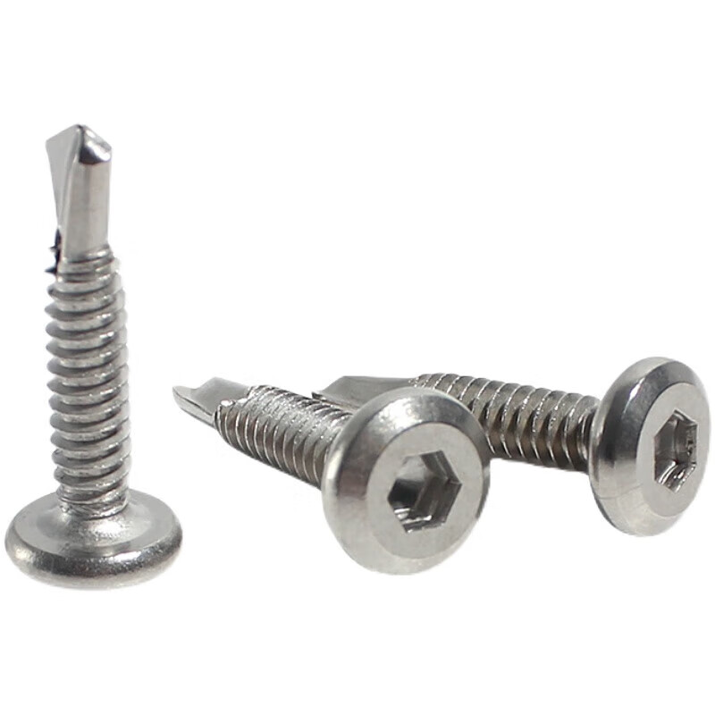 Dixin flat head hexagonal drill tail 410 stainless steel M5M6.3 self-tapping screws self-drilling dovetail screws/guardrail special nails 5*16 1500 pieces in a box