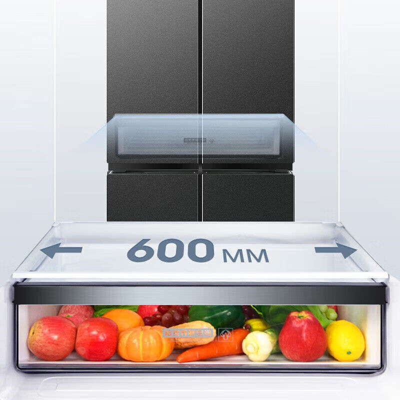 Konka 409 liter cross double-open four-door household refrigerator energy-saving fresh-keeping panoramic large-capacity refined storage intelligent spray system efficient moisturizing old-for-new 4G40IC