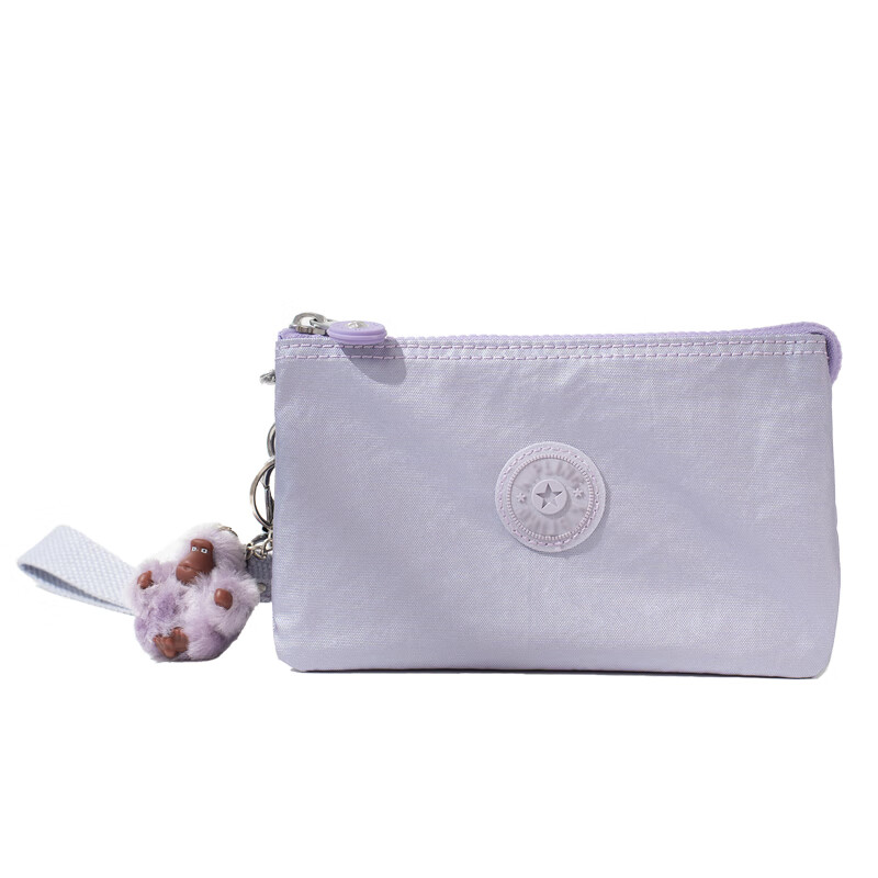 Keplin Keplin Waterproof Handbag Women's Summer Mini Fashion Casual Clutch Solid Color K Monkey Mobile Phone Coin Purse Metallic Purple + Hairy Monkey Pendant