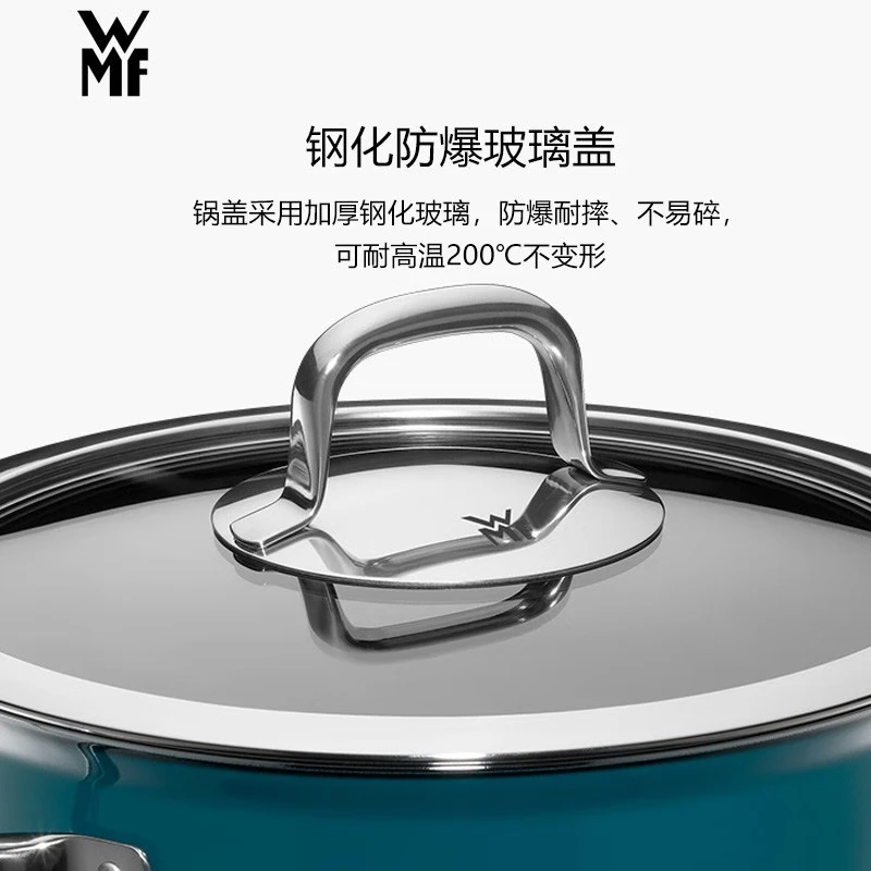 WMF Futengbao German original imported pot set Naicai rice wok soup frying pan wedding gift housewarming home imported from Germany Naicai rice modern blue 5-piece set
