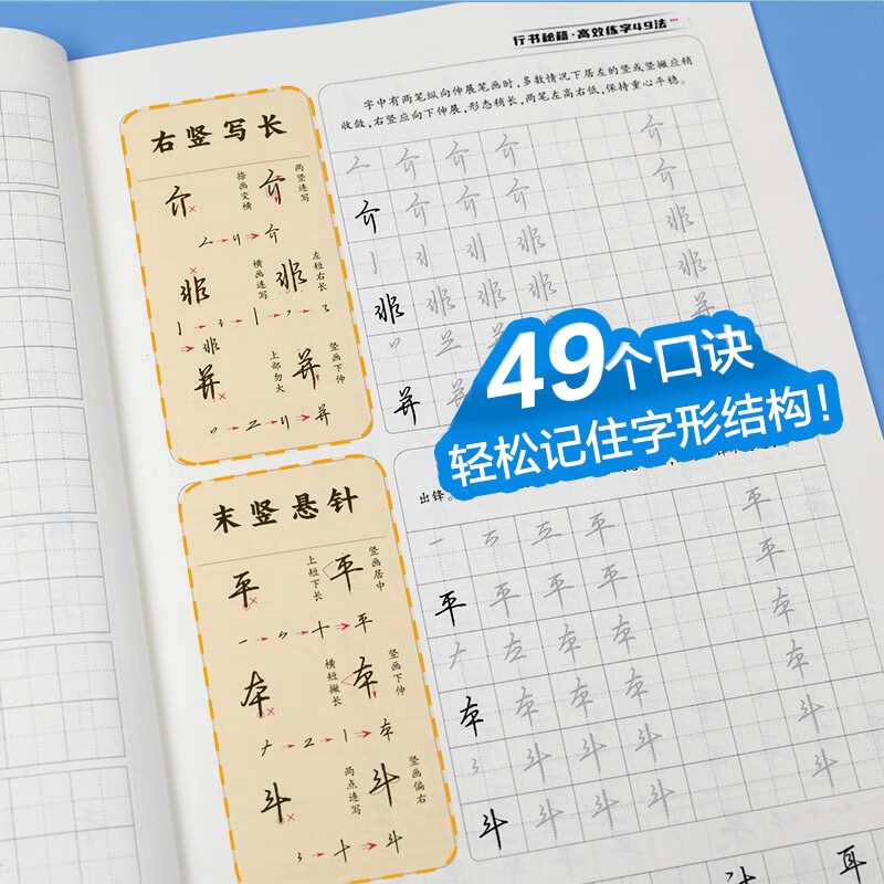 Huaxia Wanjuan commonly used 3500-word copybook, running script secret book, special calligraphy training book for junior high school students and high school students, pen control training copybook, student adult hard-pen calligraphy copying and red handwriting