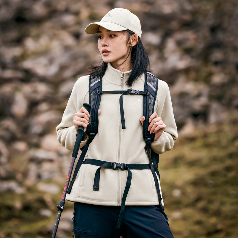 Pathfinder Fleece Clothes Women's Thickened 400g Polar Fleece Jacket Autumn and Winter Plus Velvet Stand-up Collar Top Outdoor Warm Bottoming Shirt