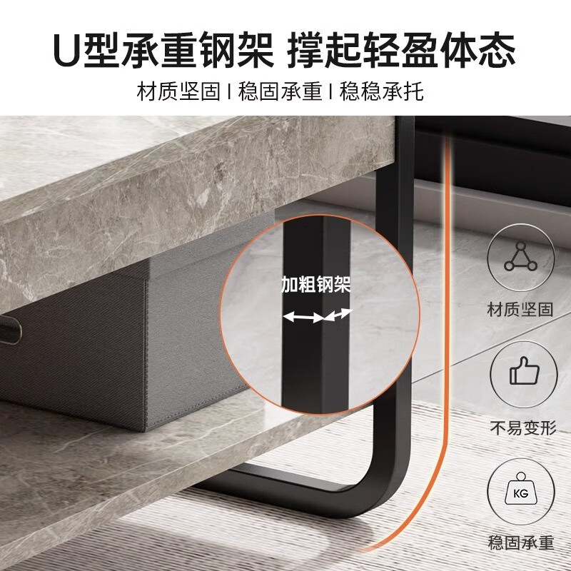 Popular world coffee table modern simple creative living room home side table small apartment simple economic rental tea table small table upgraded model warm white 80cm