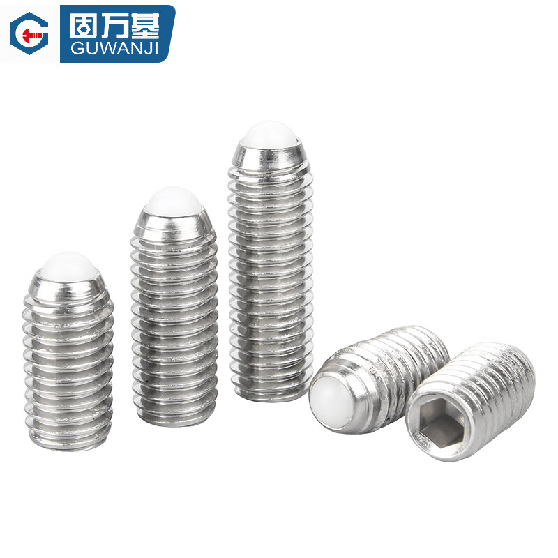 Guwanji 304 stainless steel POM plastic plunger tightening nylon head rubber head machine meter buffer screw fasteners white glue M12x20 (2 pieces)
