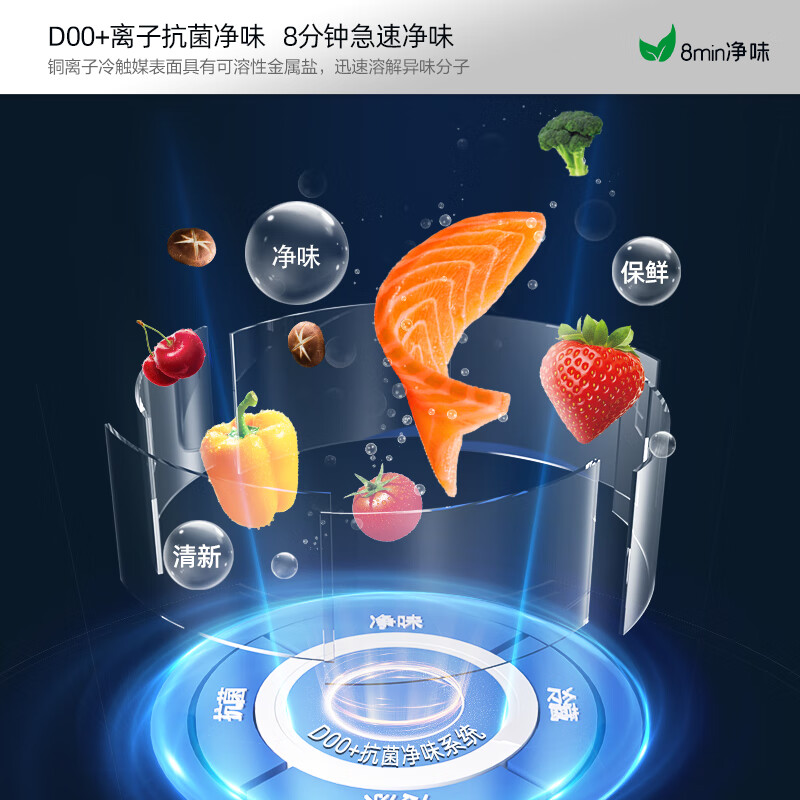 Konka 402-liter cross-door refrigerator 8-minute odor-cleaning ultra-thin first-level dual-cycle air-cooled frost-free large-capacity household AR-426WPEG4 national subsidy