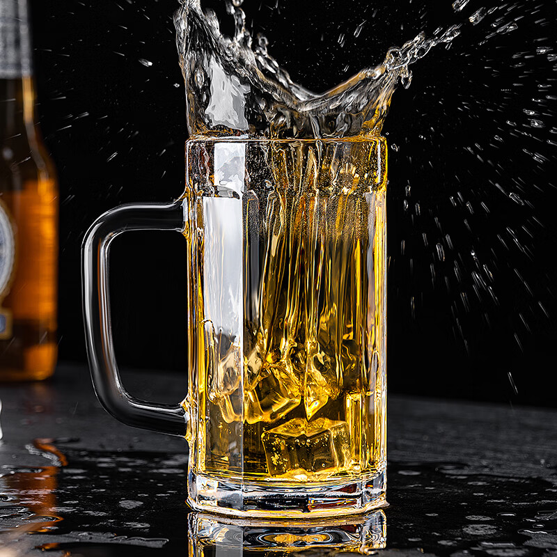 De Gust beer mug thickened with handle draft beer mug bar restaurant large capacity tea cup cold water glass juice cup pineapple cup thickened large capacity 290ml 6 pieces