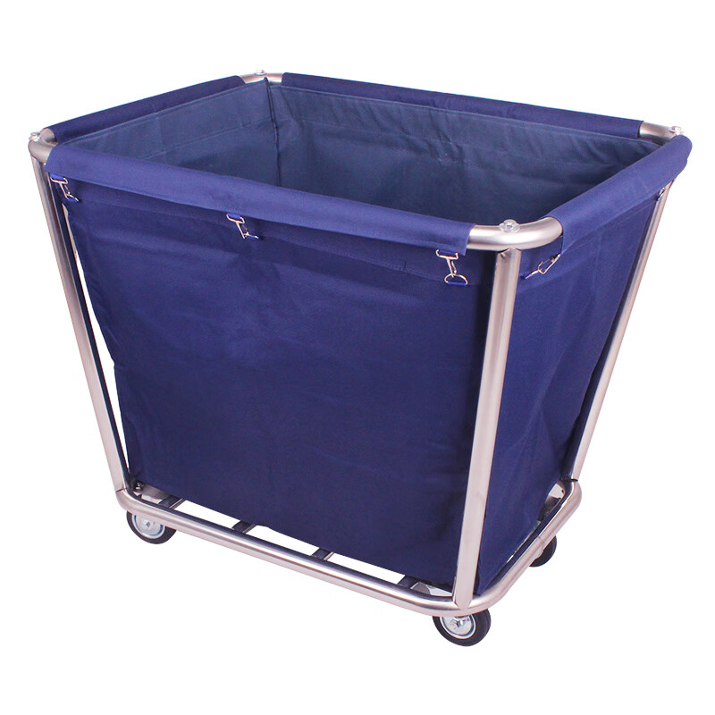 Huili's linen cart hotel work cart hotel service cart dry cleaning shop storage cart stainless steel hand-pushed dirty linen recycling cart thickened blue conical linen cart disassembly version