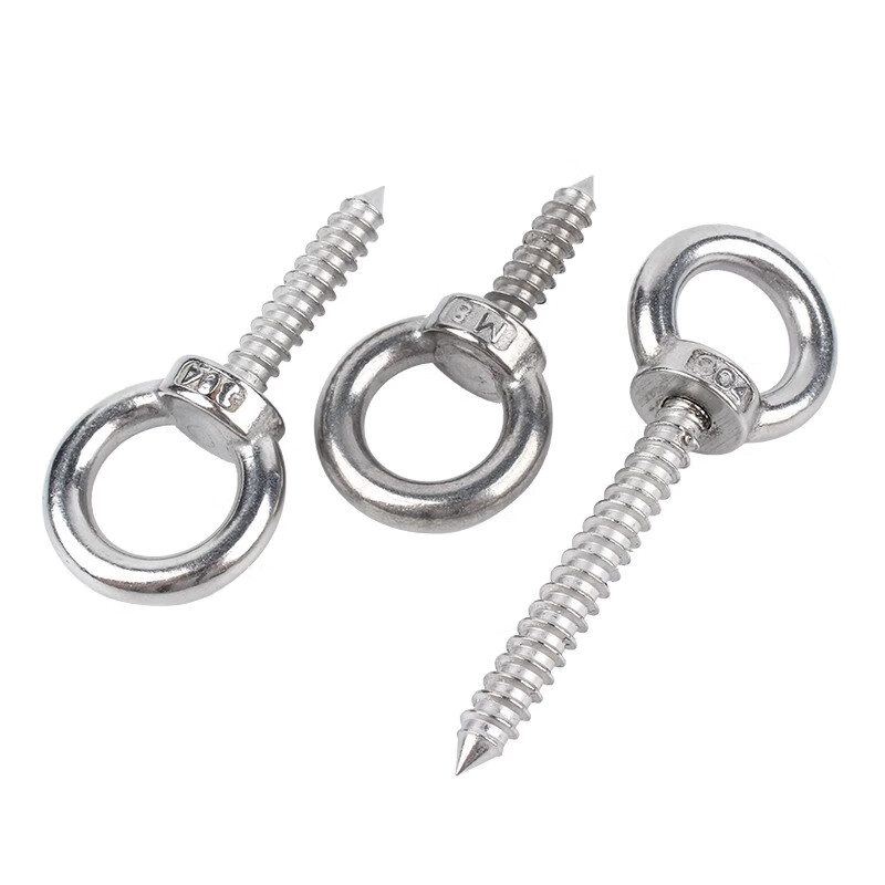 Creaby304 stainless steel lifting ring self-tapping screw ring self-tapping nail hook self-drilling sheep eye wood screw M4*16 2 pcs