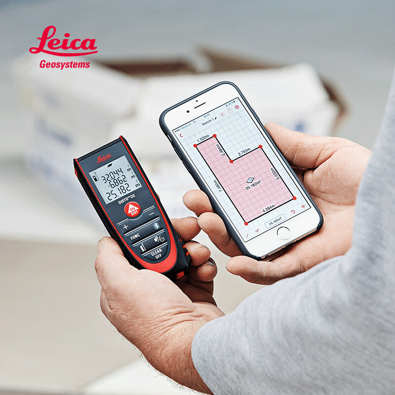 Leica laser rangefinder high-precision Leica infrared room measuring instrument Bluetooth electronic ruler X4D510 outdoor distance meter D2 standard (100 meters, volume, indoor)