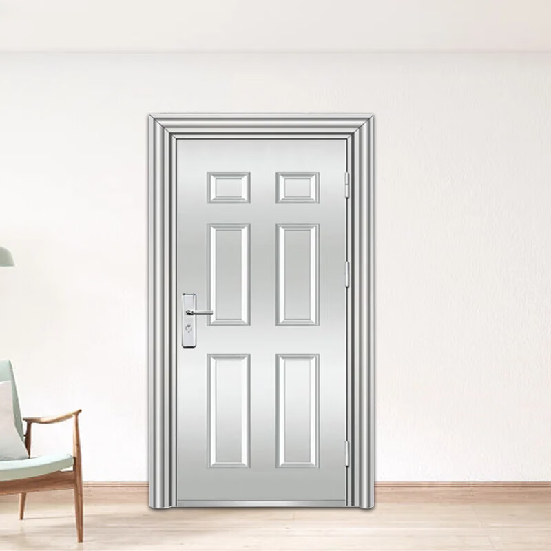 Qilicai 304 stainless steel door rural self-built house entrance double door balcony door sunproof, moisture-proof, rust-proof and anti-theft door A six-square outer right 860x1970mm