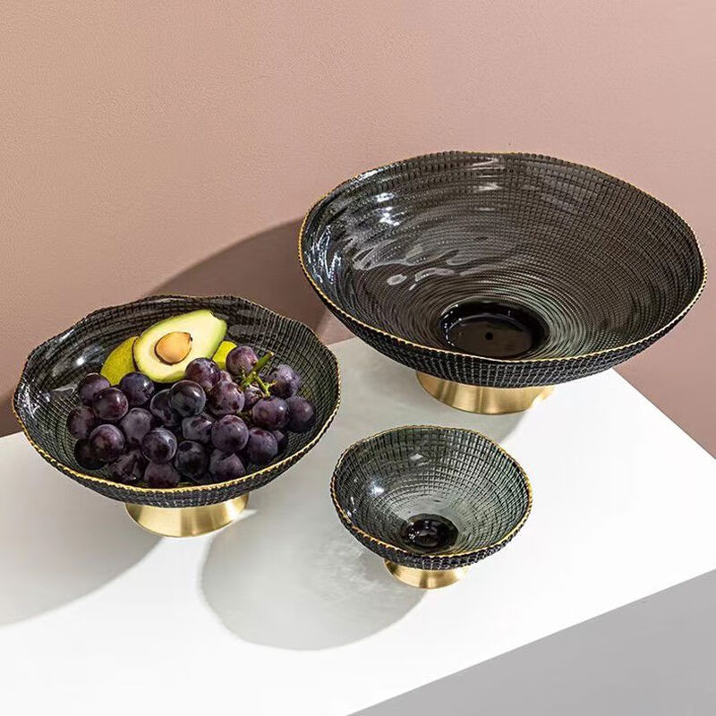 Yusenyi Fruit Plate Home Snack Candy Storage Plate Glass Fruit Plate Heart of the Ocean Large Lake Green