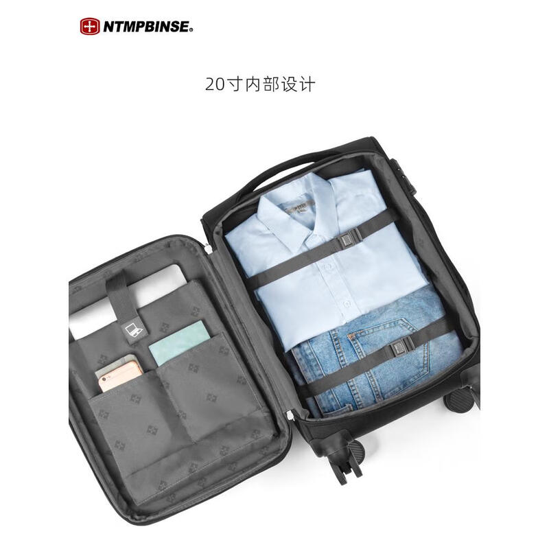 Samsonite Oxford trolley suitcase 20 inches boarding suitcase men's canvas suitcase universal wheel women 28 black 20 inches