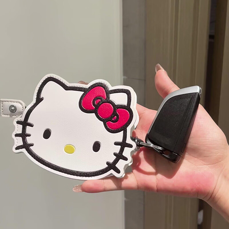 Shijanu kt key bag pull-out large-capacity car keychain electric vehicle car universal protective cover kitty-key bag embossed three-dimensional process