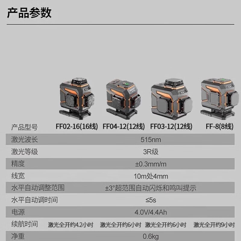 Dongcheng green laser 16-line line meter lithium battery level meter wall-mounted meter wireless remote control level meter high-precision wall-mounted meter FF03-12L green light 12 lines