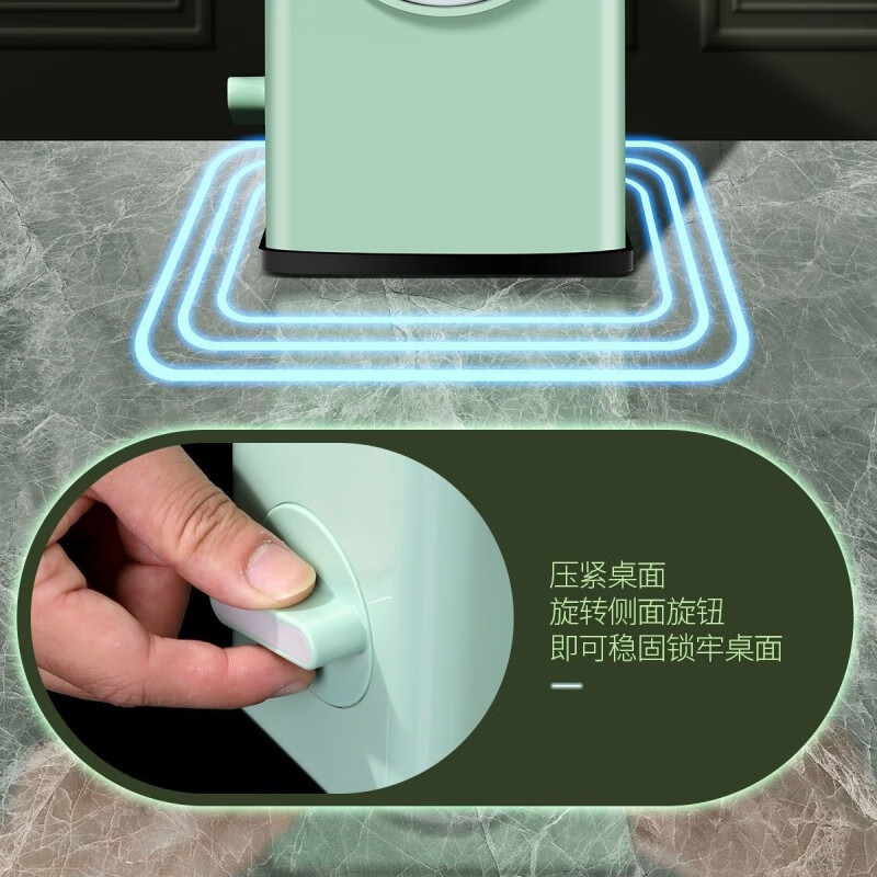 Rotary vegetable cutting artifact, peeling, shredding and slicing, three-in-one drum vegetable cutter, grater, kitchen cutting tool, elegant green color