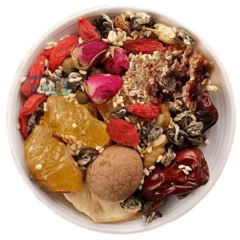 Food Huai Ningxia Babao Tea Rose Sauce Gaiwan Tea Sanbaotai Yinchuan Specialty Authentic Handmade Babao Tea Wolfberry Health Tea Authentic Traditional Old Flavor Babao Tea 750g 75g*10 bags with rose sauce